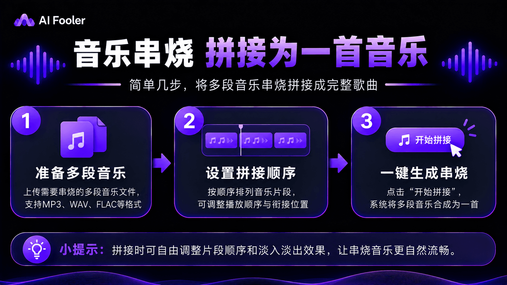 音乐串烧怎么制作?拼接歌曲串烧的步骤