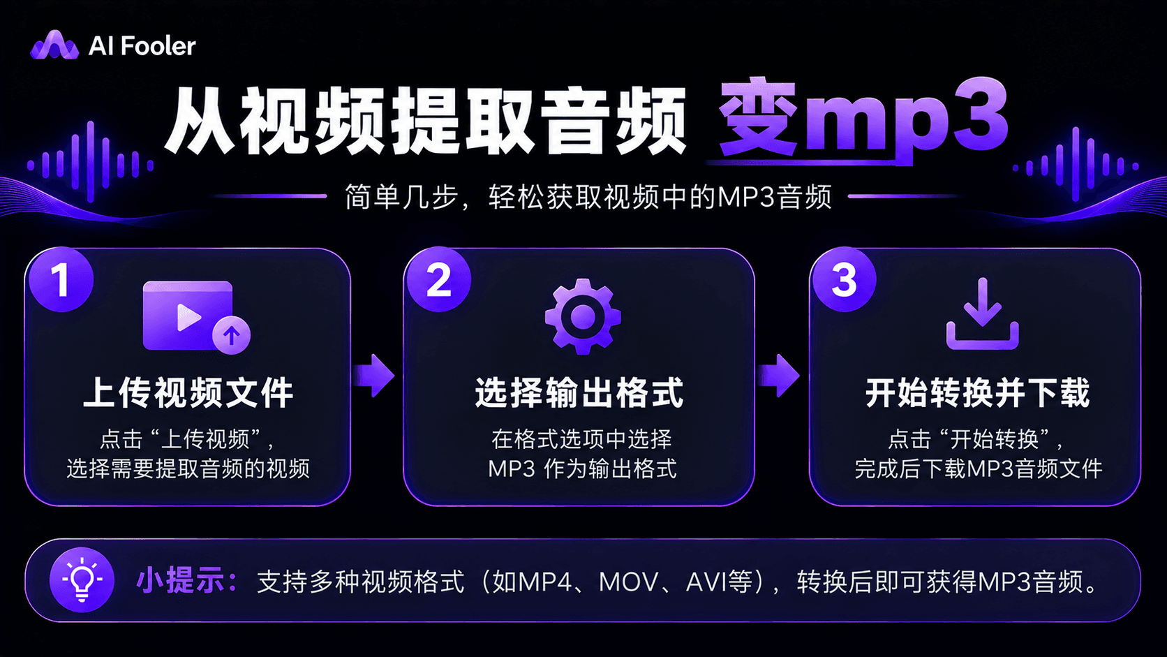 从视频提取音频变mp3的方法|一键提取视频音频